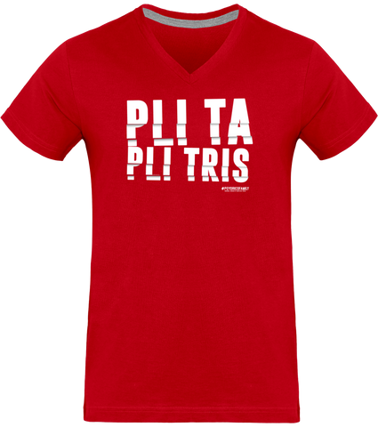 T-shirt Col V Homme LESPRI KANAVAL "PLI TA PLI TRIS"